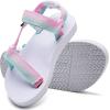WateLves Kids Sandals Boys Girls Lightweight Non-slip Athletic Sandals with Adjustable Webbing for Hiking Walking Beach Water Sports(Gradient Pink Green)