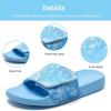WateLves Kids Slide Sandals Boys Comfortable Slip-On Sandals Youth Big Kids Summer Slippers for Beach Pool Shower Little/Big Kid(Blue Snow)