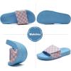 WateLves Kids Slide Sandals Boys Comfortable Slip-On Sandals Youth Big Kids Summer Slippers for Beach Pool Shower Little/Big Kid(Pink White Block)