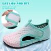 WateLves Kids Water Shoes Toddler Barefoot Swim Beach Shoes Girls Boys Breathable Quick Dry Aqua Socks(Pink Green)