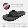 WateLves Mens-Flip-Flops-Thong-Sandals-with-Arch-Support Lightweight-Water-Shoes Open-Toe Comfort Summer-Beach-Slippers for Pool-Showers-Dorms Indoor-Outdoor(Lz301/Black)