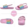 WateLves Toddler Boys Girls Slides Sandals for Swim Beach Kids Water Shoes Casual Summer Slippers(Fishscale/Rainbow)