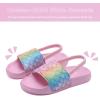 WateLves Toddler Boys Girls Slides Sandals for Swim Beach Kids Water Shoes Casual Summer Slippers(Fishscale/Rainbow)