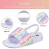 WateLves Toddler Boys Girls Slides Sandals for Swim Beach Kids Water Shoes Casual Summer Slippers(Unicorn/Rainbow)