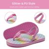 WateLves Toddler Flip Flops Girls Boys Sandals Shoes Kids Slip on Summer Sandals for Bath Shower Beach Pool (Toddler/Little Kid/Big Kid)(Rainbow Fish Scales)