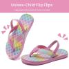 WateLves Toddler Flip Flops Girls Boys Sandals Shoes Kids Slip on Summer Sandals for Bath Shower Beach Pool (Toddler/Little Kid/Big Kid)(Rainbow Fish Scales)
