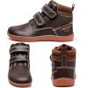 WateLves Toddler Little Kids Wide Barefoot Shoes Girls Boys Fashion Boots High Top Hook and Loop Sneaker Casual Lightweight Walking Shoes(Brown)