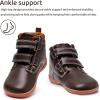 WateLves Toddler Little Kids Wide Barefoot Shoes Girls Boys Fashion Boots High Top Hook and Loop Sneaker Casual Lightweight Walking Shoes(Brown)