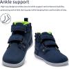 WateLves Toddler Little Kids Wide Barefoot Shoes Girls Boys Fashion Boots High Top Hook and Loop Sneaker Casual Lightweight Walking Shoes(Navy)