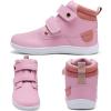 WateLves Toddler Little Kids Wide Barefoot Shoes Girls Boys Fashion Boots High Top Hook and Loop Sneaker Casual Lightweight Walking Shoes(Pink)