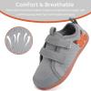 WateLves Toddler Little Kids Wide Barefoot Shoes The First Walking Shoes Girls Boys Breathable Zero Drop Minimalist Sneakers with Wide Toe Box Natural to Grow(Gray Fox)