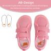 WateLves Toddler Little Kids Wide Barefoot Shoes The First Walking Shoes Girls Boys Breathable Zero Drop Minimalist Sneakers with Wide Toe Box Natural to Grow(Pink)