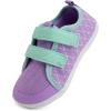 WateLves Toddler Little Kids Wide Barefoot Shoes The First Walking Shoes Girls Boys Breathable Zero Drop Minimalist Sneakers with Wide Toe Box Natural to Grow(Purple)