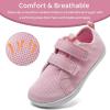 WateLves Toddler Little Kids Wide Barefoot Shoes The First Walking Shoes Girls Boys Breathable Zero Drop Minimalist Sneakers with Wide Toe Box Natural to Grow(Cute Pink)