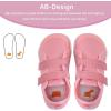WateLves Toddler Little Kids Wide Barefoot Shoes The First Walking Shoes Girls Boys Breathable Zero Drop Minimalist Sneakers with Wide Toe Box Natural to Grow(Plush/Pink)