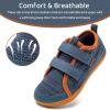 WateLves Toddler Little Kids Wide Barefoot Shoes The First Walking Shoes Girls Boys Breathable Zero Drop Minimalist Sneakers with Wide Toe Box Natural to Grow(Orange/Grey)