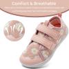 WateLves Toddler Little Kids Wide Barefoot Shoes The First Walking Shoes Girls Boys Breathable Zero Drop Minimalist Sneakers with Wide Toe Box Natural to Grow(Flower)