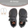 WateLves Toddler Little Kids Wide Barefoot Shoes The First Walking Shoes Girls Boys Breathable Zero Drop Minimalist Sneakers with Wide Toe Box Natural to Grow(Versatile Dark Gray)