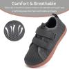 WateLves Toddler Little Kids Wide Barefoot Shoes The First Walking Shoes Girls Boys Breathable Zero Drop Minimalist Sneakers with Wide Toe Box Natural to Grow(Versatile Dark Gray)