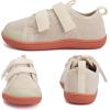 WateLves Toddler Little Kids Wide Barefoot Shoes The First Walking Shoes Girls Boys Breathable Zero Drop Minimalist Sneakers with Wide Toe Box Natural to Grow(Beige)