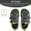 WateLves Toddler Little Kids Wide Barefoot Shoes The First Walking Shoes Girls Boys Breathable Zero Drop Minimalist Sneakers with Wide Toe Box Natural to Grow(Gray Green)