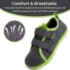 WateLves Toddler Little Kids Wide Barefoot Shoes The First Walking Shoes Girls Boys Breathable Zero Drop Minimalist Sneakers with Wide Toe Box Natural to Grow(Gray Green)