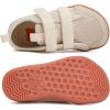 WateLves Toddler Little Kids Wide Barefoot Shoes The First Walking Shoes Girls Boys Breathable Zero Drop Minimalist Sneakers with Wide Toe Box Natural to Grow(Beige)