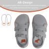 WateLves Toddler Little Kids Wide Barefoot Shoes The First Walking Shoes Girls Boys Breathable Zero Drop Minimalist Sneakers with Wide Toe Box Natural to Grow(Gray Fox)