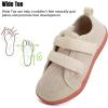 WateLves Toddler Little Kids Wide Barefoot Shoes The First Walking Shoes Girls Boys Breathable Zero Drop Minimalist Sneakers with Wide Toe Box Natural to Grow(Beige)
