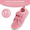 WateLves Toddler Little Kids Wide Barefoot Shoes The First Walking Shoes Girls Boys Breathable Zero Drop Minimalist Sneakers with Wide Toe Box Natural to Grow(Pink)