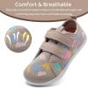WateLves Toddler Little Kids Wide Barefoot Shoes The First Walking Shoes Girls Boys Breathable Zero Drop Minimalist Sneakers with Wide Toe Box Natural to Grow(Heart/Beige)