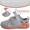 WateLves Toddler Little Kids Wide Barefoot Shoes The First Walking Shoes Girls Boys Breathable Zero Drop Minimalist Sneakers with Wide Toe Box Natural to Grow(Gray Fox)