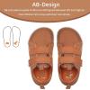 WateLves Toddler Little Kids Wide Barefoot Shoes The First Walking Shoes Girls Boys Breathable Zero Drop Minimalist Sneakers with Wide Toe Box Natural to Grow(Orange Brown)