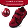 WateLves Toddler Little Kids Wide Barefoot Shoes The First Walking Shoes Girls Boys Breathable Zero Drop Minimalist Sneakers with Wide Toe Box Natural to Grow(Black/Red)