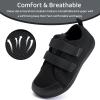 WateLves Toddler Little Kids Wide Barefoot Shoes The First Walking Shoes Girls Boys Breathable Zero Drop Minimalist Sneakers with Wide Toe Box Natural to Grow(Black)