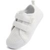 WateLves Toddler Little Kids Wide Barefoot Shoes The First Walking Shoes Girls Boys Breathable Zero Drop Minimalist Sneakers with Wide Toe Box Natural to Grow(Classic White)