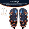 WateLves Toddler Little Kids Wide Barefoot Shoes The First Walking Shoes Girls Boys Breathable Zero Drop Minimalist Sneakers with Wide Toe Box Natural to Grow(Navy Dinosaur)