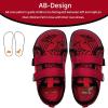 WateLves Toddler Little Kids Wide Barefoot Shoes The First Walking Shoes Girls Boys Breathable Zero Drop Minimalist Sneakers with Wide Toe Box Natural to Grow(Black/Red)