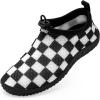 WateLves Toddler Water Shoes Kids Boys and Girls Quick Dry Lightweight Non-Slip Aqua Swim Socks with Flexible Thick Sole for Beach, Pool, Surfing(Checkered)