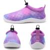 WateLves Toddler Water Shoes Kids Boys and Girls Quick Dry Lightweight Non-Slip Aqua Swim Socks with Flexible Thick Sole for Beach, Pool, Surfing(Purple Fishscales)