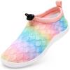 WateLves Toddler Water Shoes Kids Boys and Girls Quick Dry Lightweight Non-Slip Aqua Swim Socks with Flexible Thick Sole for Beach, Pool, Surfing(Rainbow)