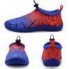 WateLves Toddler Water Shoes Kids Boys and Girls Quick Dry Lightweight Non-Slip Aqua Swim Socks with Flexible Thick Sole for Beach, Pool, Surfing(Red/Blue)