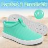 WateLves Toddler Water Shoes Kids Boys and Girls Quick Dry Water Sneakers Slip On Aqua Swim Shoes for Beach Daily Walking(Moon Green)