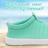WateLves Toddler Water Shoes Kids Boys and Girls Quick Dry Water Sneakers Slip On Aqua Swim Shoes for Beach Daily Walking(Moon Green)
