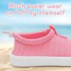 WateLves Toddler Water Shoes Kids Boys and Girls Quick Dry Water Sneakers Slip On Aqua Swim Shoes for Beach Daily Walking(Pink)
