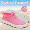WateLves Toddler Water Shoes Kids Boys and Girls Quick Dry Water Sneakers Slip On Aqua Swim Shoes for Beach Daily Walking(Pink)