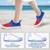 WateLves Toddler Water Shoes Kids Boys and Girls Quick Dry Water Sneakers Slip On Aqua Swim Shoes for Beach Daily Walking(Red/Blue)