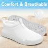 WateLves Toddler Water Shoes Kids Boys and Girls Quick Dry Water Sneakers Slip On Aqua Swim Shoes for Beach Daily Walking(White)