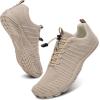 WateLves Water Shoes Men Women Beach Barefoot Aqua Socks Breathable Wide Swim Outdoor Walking Anti Slip Pool Shoes for Hiking Kayaking Diving Surfing(A-beige)