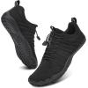 WateLves Water Shoes Men Women Beach Barefoot Aqua Socks Breathable Wide Swim Outdoor Walking Anti Slip Pool Shoes for Hiking Kayaking Diving Surfing(A-black)